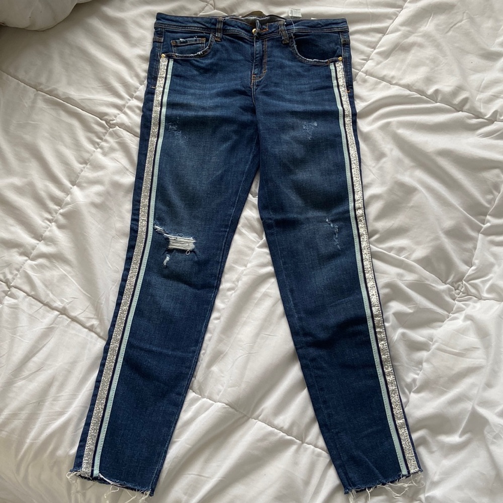 Blue Jeans with Silver Stripe